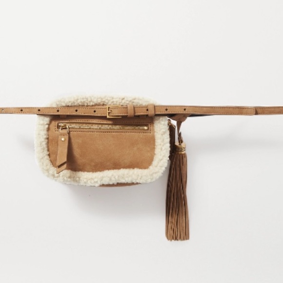 YSL Lou TEDDY LOGO Belt Bag Shearling & Nubuck Bumbag Sherpa SAINT LAURENT - Picture 7 of 15